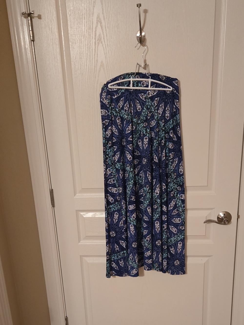 Blue & Teal Printed Maxi Skirt